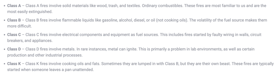 Fire rating classifications guide